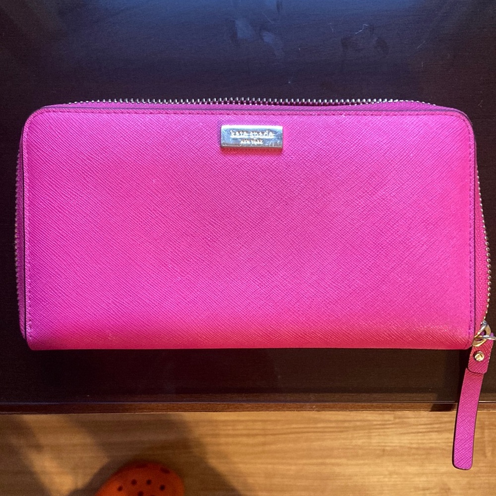 Kate Spade - Pink Leather Zip Around Wallet